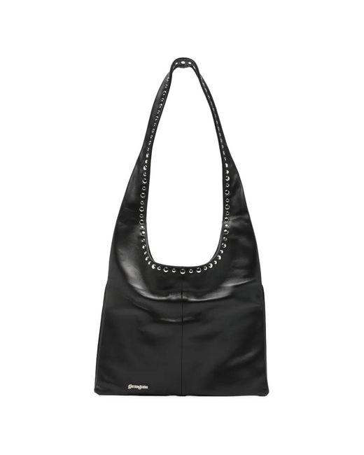 GIMAGUAS Black Blanca Studded Shoulder Bag
