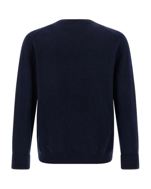 Ballantyne Blue Argyle-Pattern Cashmere Sweater for men