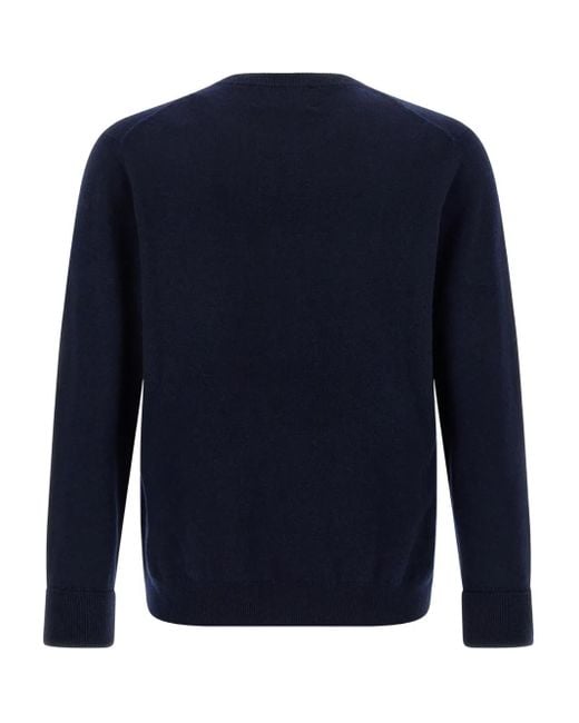 Ballantyne Blue Argyle-Pattern Cashmere Sweater for men