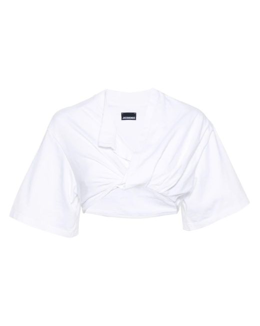 Top Le T-shirt Bahia Courte di Jacquemus in White