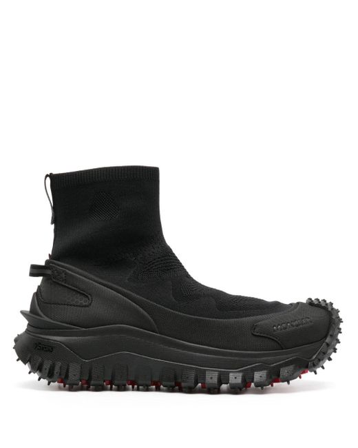 Moncler Black Trailgrip Knit High-Top-Sneakers