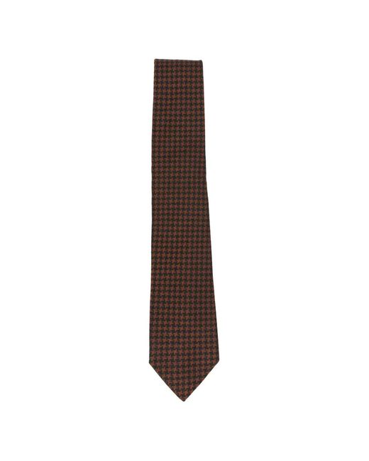 Tagliatore Brown Cravate À Motif Pied-De-Poule for men