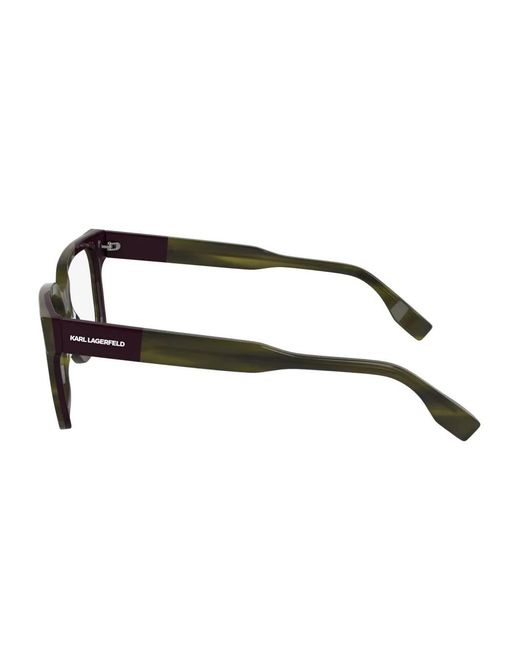 Karl Lagerfeld Green Rectangle-Frame Glasses for men