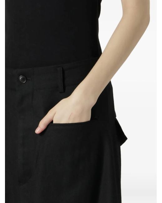 Yohji Yamamoto Black Belt-Loops Trousers