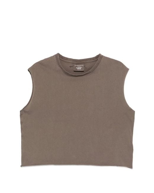Majestic Filatures Brown Logo-Embroidered Sleeveless T-Shirt