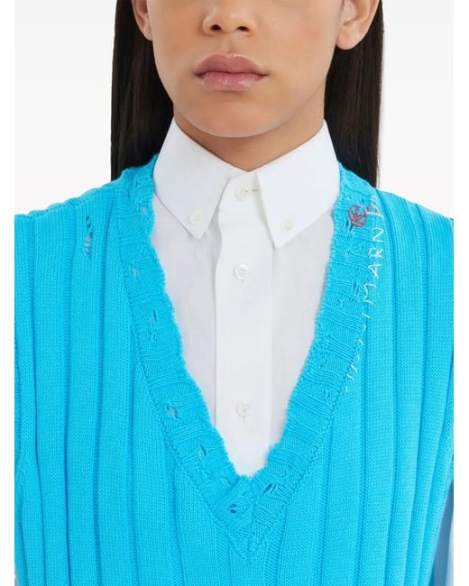 Chaleco Con Logo Bordado Marni de color Blue