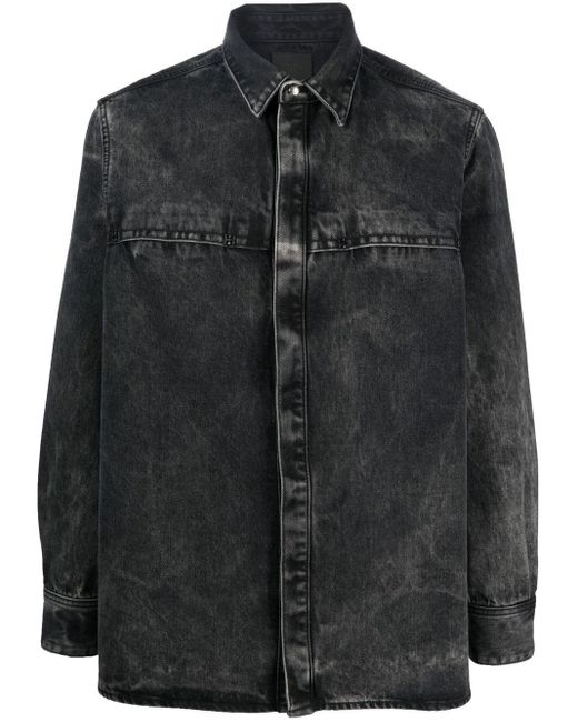 Chemise en jean à manches longues Givenchy pour homme en coloris Black