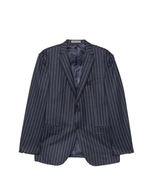 Corneliani Blue Pinstripe-Pattern Single-Breasted Suit for men