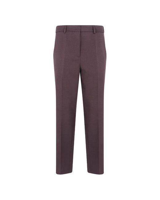DR. HOPE Purple Wide-Leg Pressed-Crease Trousers