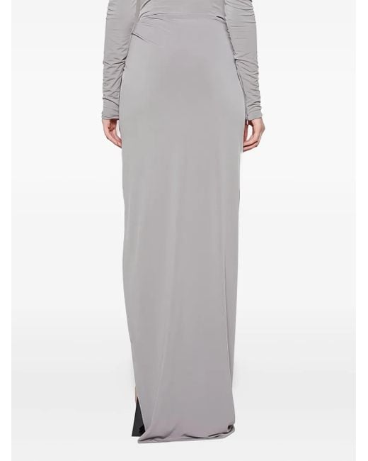 LAQUAN SMITH Gray Knotted Slit Skirt