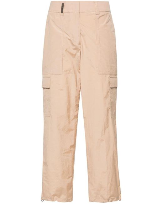 Pantalones ajustados de talle alto Peserico de color Natural