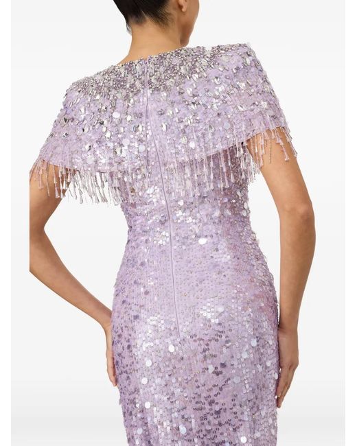 Jenny Packham Purple Eugenie Sequin-Embellished Gown