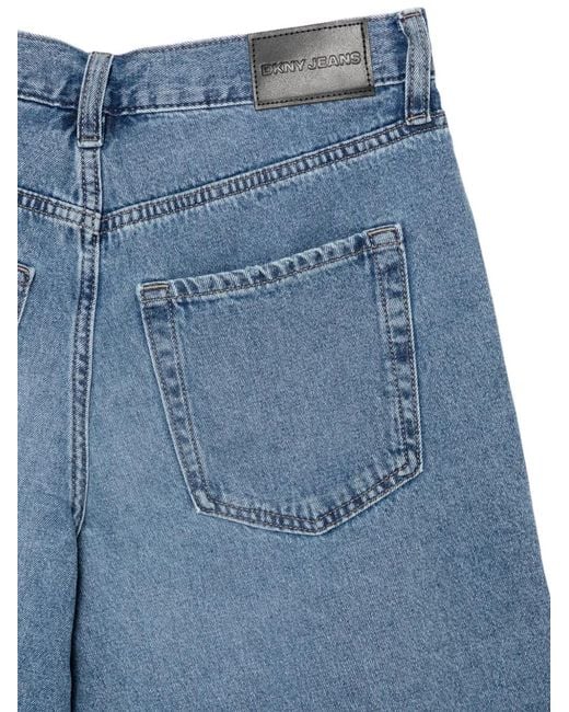 DKNY Blue Logo-Patch Shorts