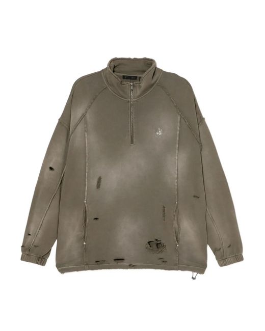 FIVE CM Green Distressed Sweatshirt for men