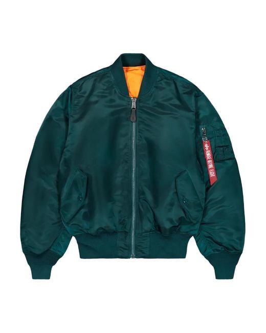 Alpha Industries Green Zip-Up Bomber Jacket