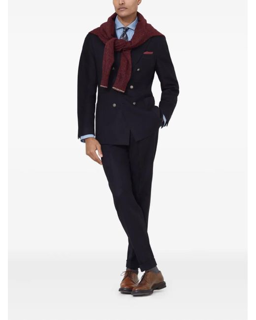 Brunello Cucinelli Black Double-Breasted Blazer for men