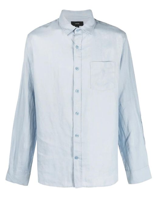 Chemise En Lin À Manches Longues Vince pour homme en coloris Blue