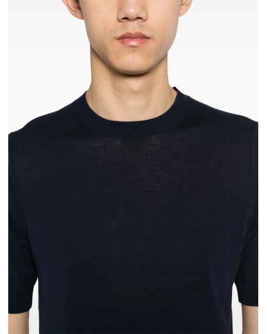 Ballantyne Black Ribbed-Trim T-Shirt for men