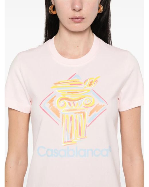 Casablanca Diamond Print T-shirt Pink