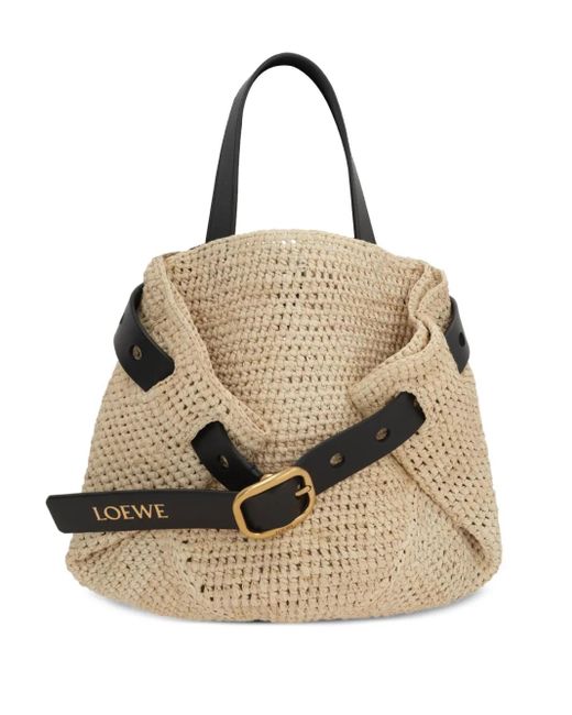Loewe Natural Mini Punch Hole Rafia-Crochet Cross Body Bag