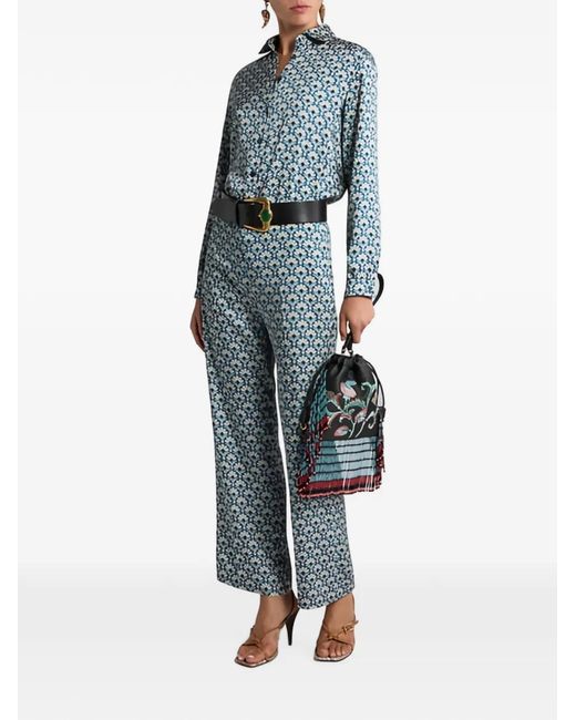Etro Blue Polyester Pants