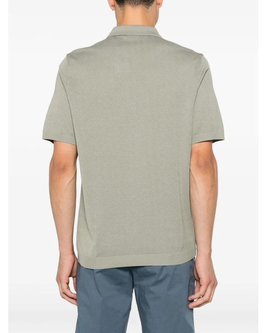 Corneliani Gray Zip-Neck Polo Shirt for men