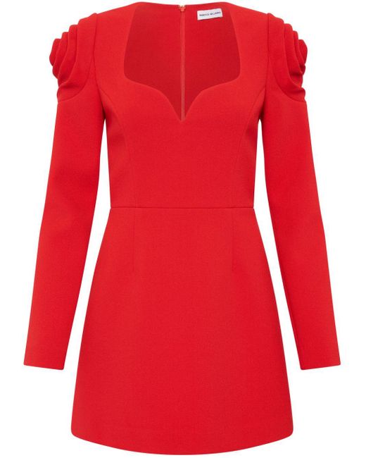Rebecca Vallance Red Karina Floral-detailing Mini Dress