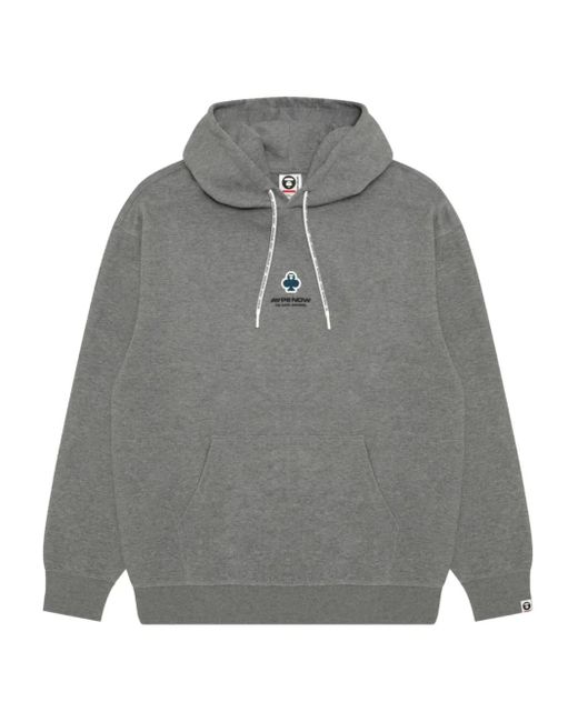 Felpa Aape Apenow Clover Moonface Con Cappuccio di Aape By A Bathing Ape in Gray da Uomo