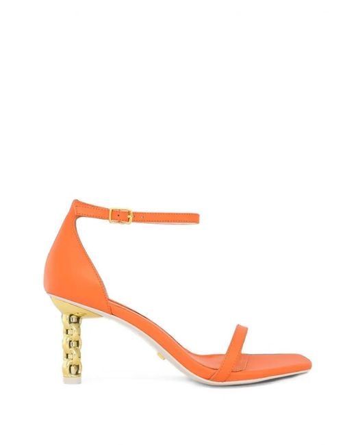 Kat Maconie White Adela Sculptural-Heel Leather Sandals