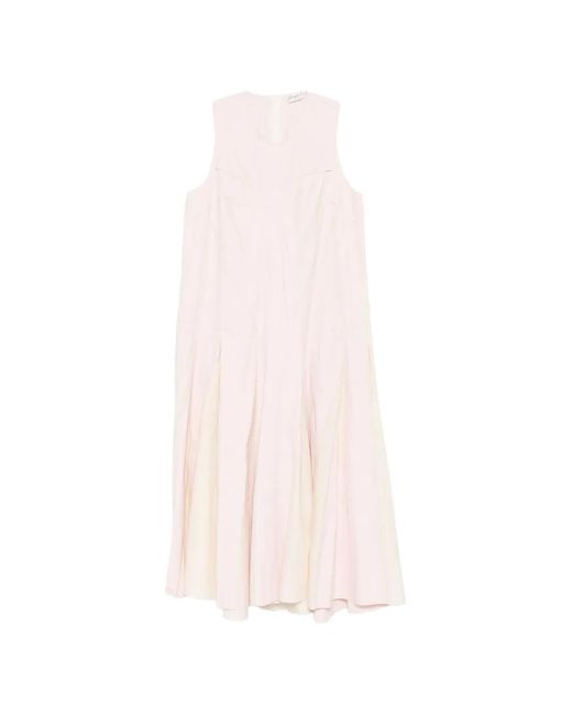 Phisique Du Role Pink Pleated Panelled Midi Dress