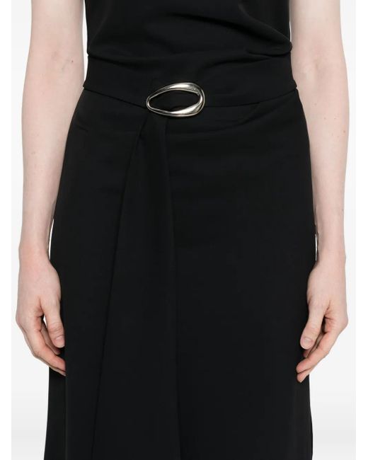 Imperial Midi-Jurk Met Kapmouwen En Ceintuur in het Black