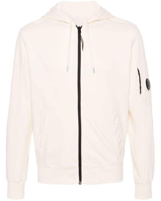 C P Company Natural Lens-detail Zipped Hoodie for men