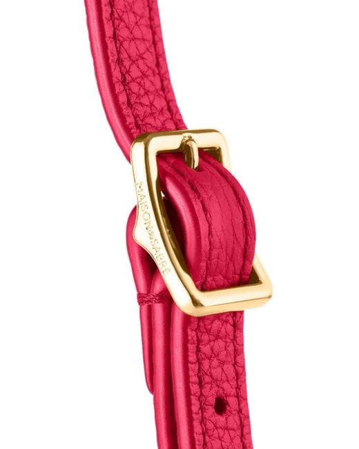 Maison De Sabre Red Mini Sac À Bandoulière En Cuir À Rabat