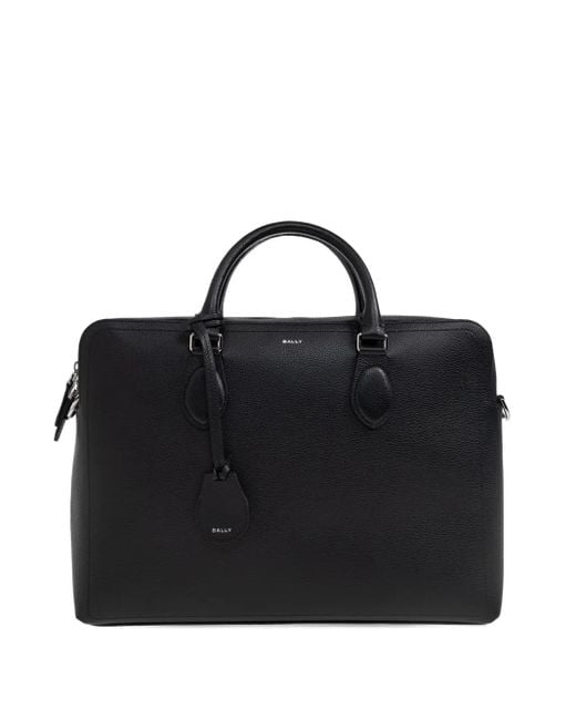 Bally Leren Aktetas Met Handvat in het Black voor heren