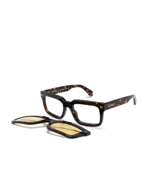 Off-White c/o Virgil Abloh White Square-Frame Clip-On Sunglasses