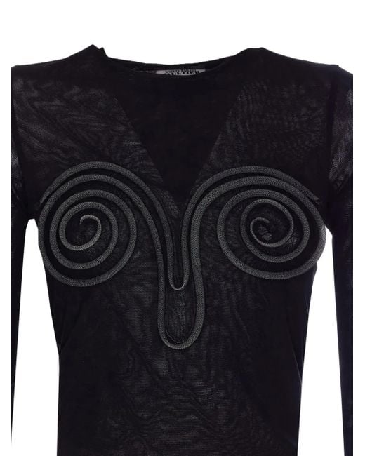 Jean Paul Gaultier スパイラルディテール トップ Black