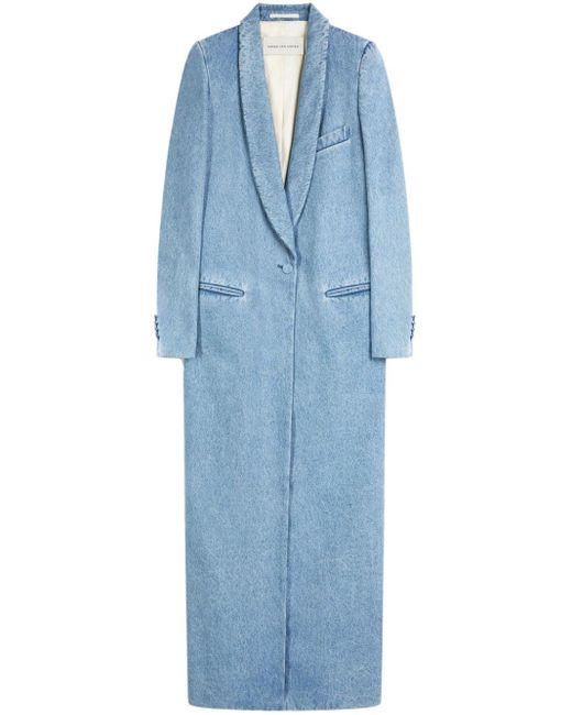 Dries Van Noten Blue Single-breasted Denim Coat