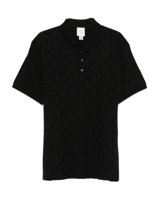 Calvin Klein Black Ss Dbl Mercerized Emblem Jacquard for men
