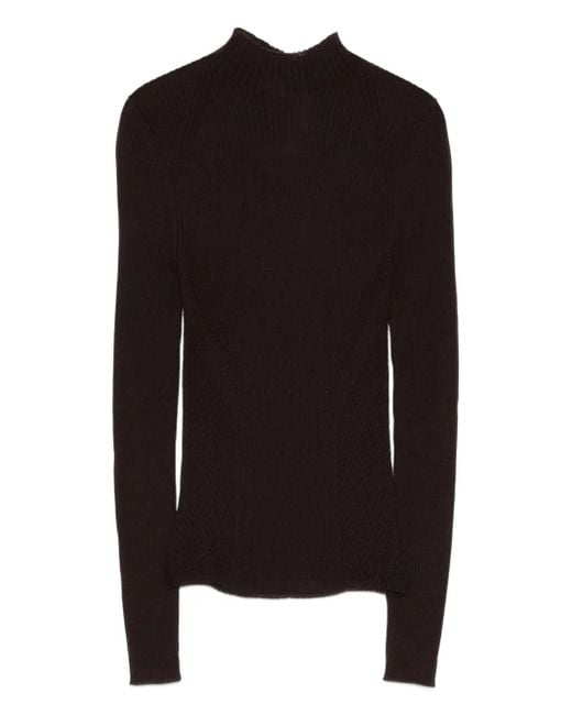Twinset Ribgebreide Trui in het Black