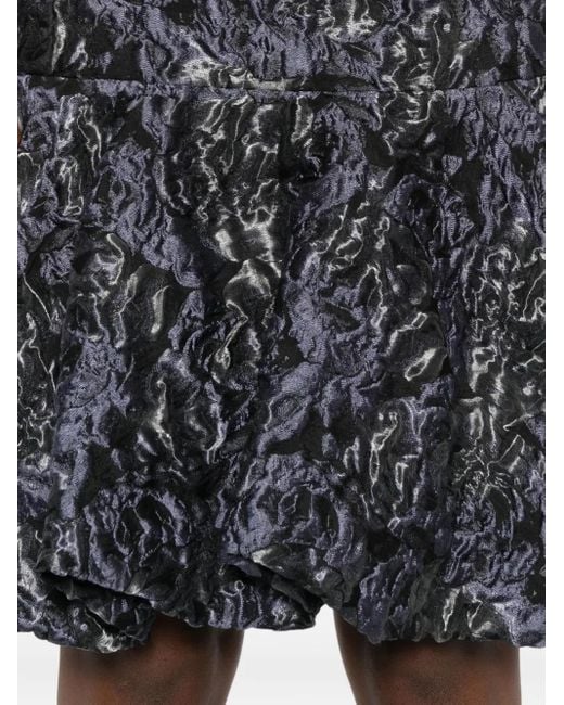 Gemy Maalouf Gray Floral-Pattern Puffball Skirt