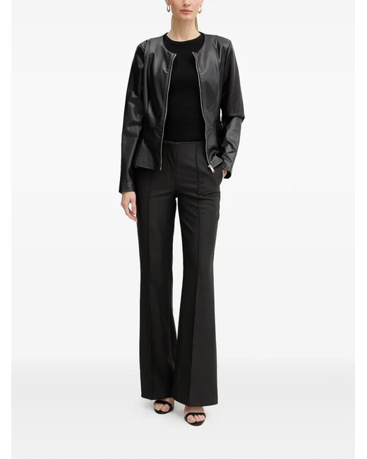 Guess Black Zip-Up Peplum Jacket