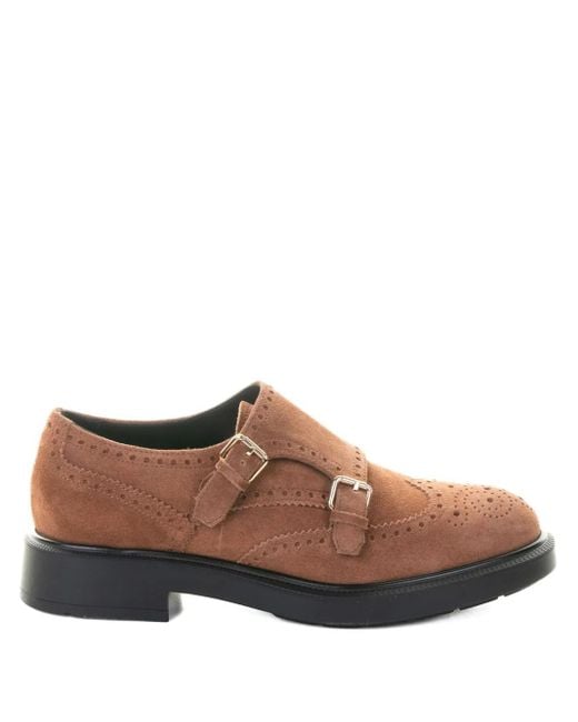 Fratelli Rossetti Brown Double-Buckle Brogue Boots