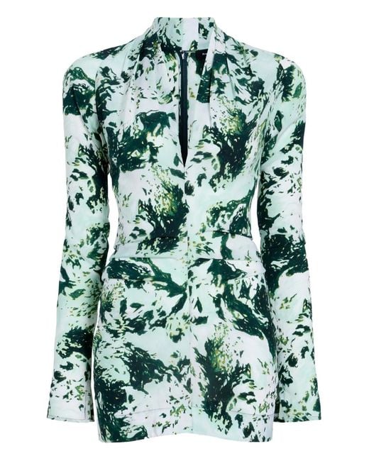 Proenza Schouler Green Adela Printed Blouse