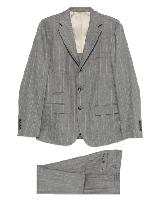 Eleventy Gray Pinstripe-Print Suit for men