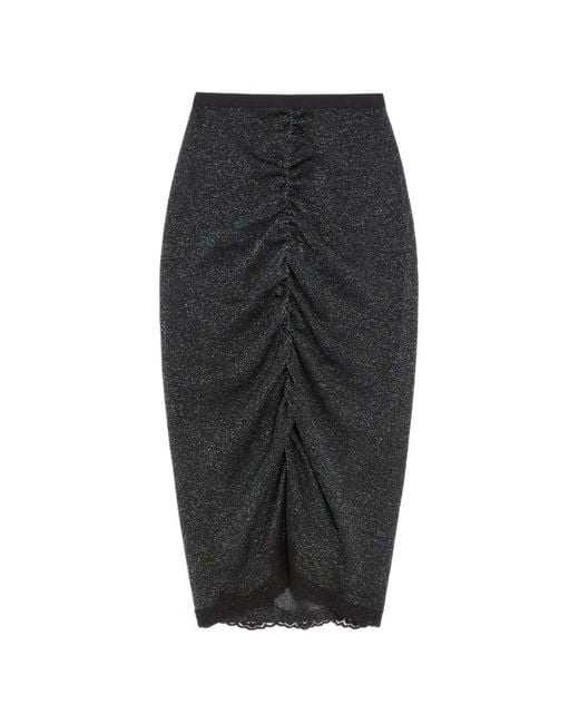 Valentino Garavani Black Lurex Knit Midi Skirt