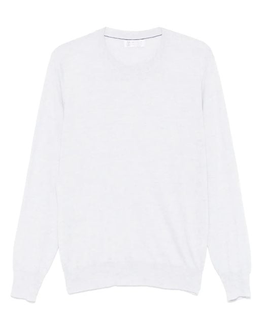 Brunello Cucinelli White Lightweight Sweater for men