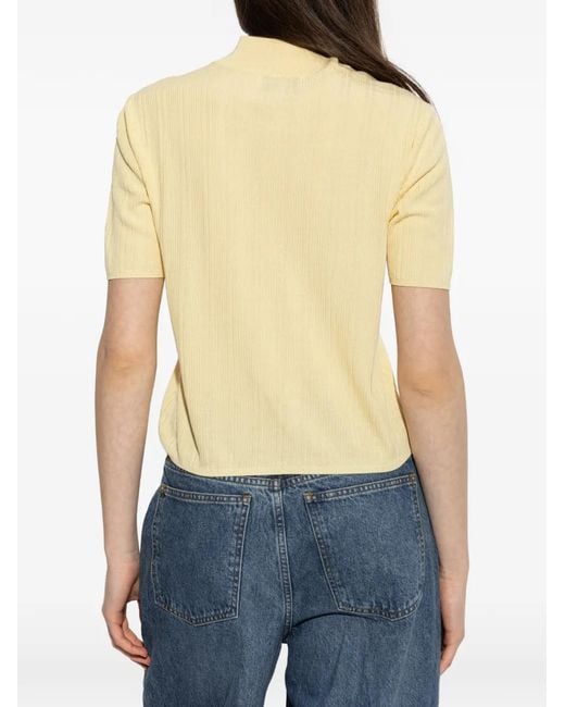 Officine Generale Yellow Laya Ribbed Short-Sleeve T-Shirt