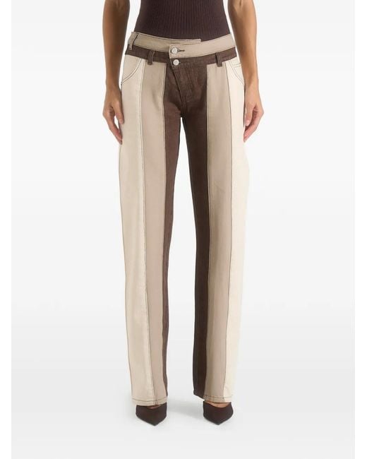 Manière De Voir Natural Jacinda Colour-Block Panelled Jeans