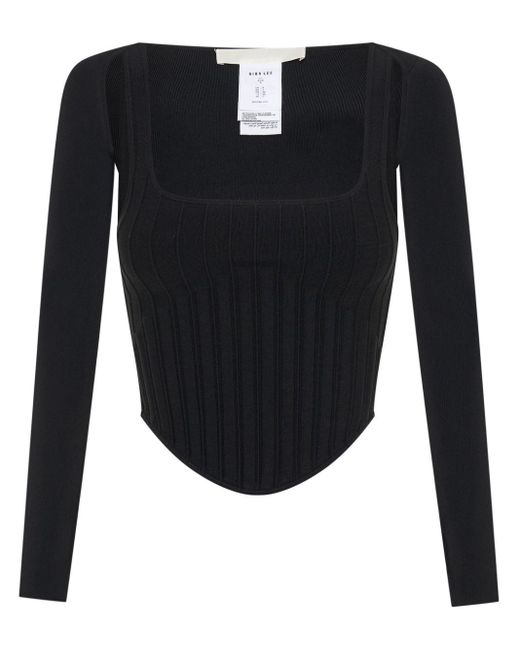 Dion Lee Blue Ventral Compact Ribbed Corset Top