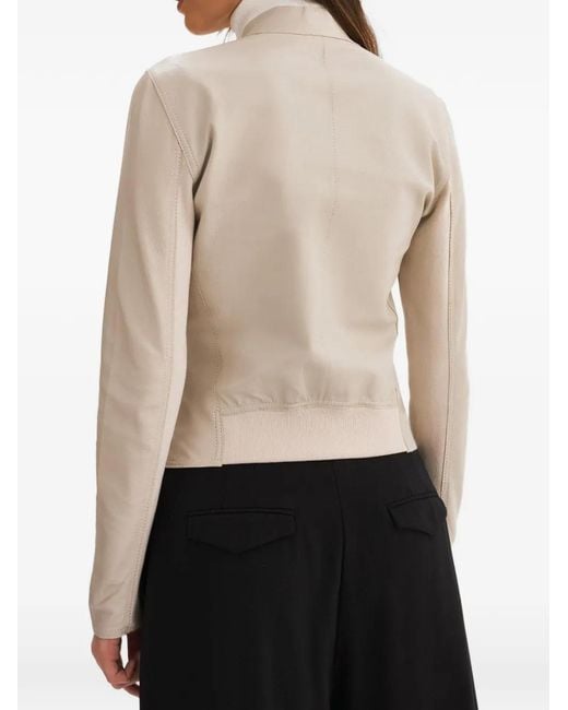 Lamarque White Chapin Reversible Leather Jacket